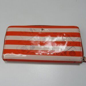 Kate Spade New York Wallet Multicolor Orange Striped Zip Around